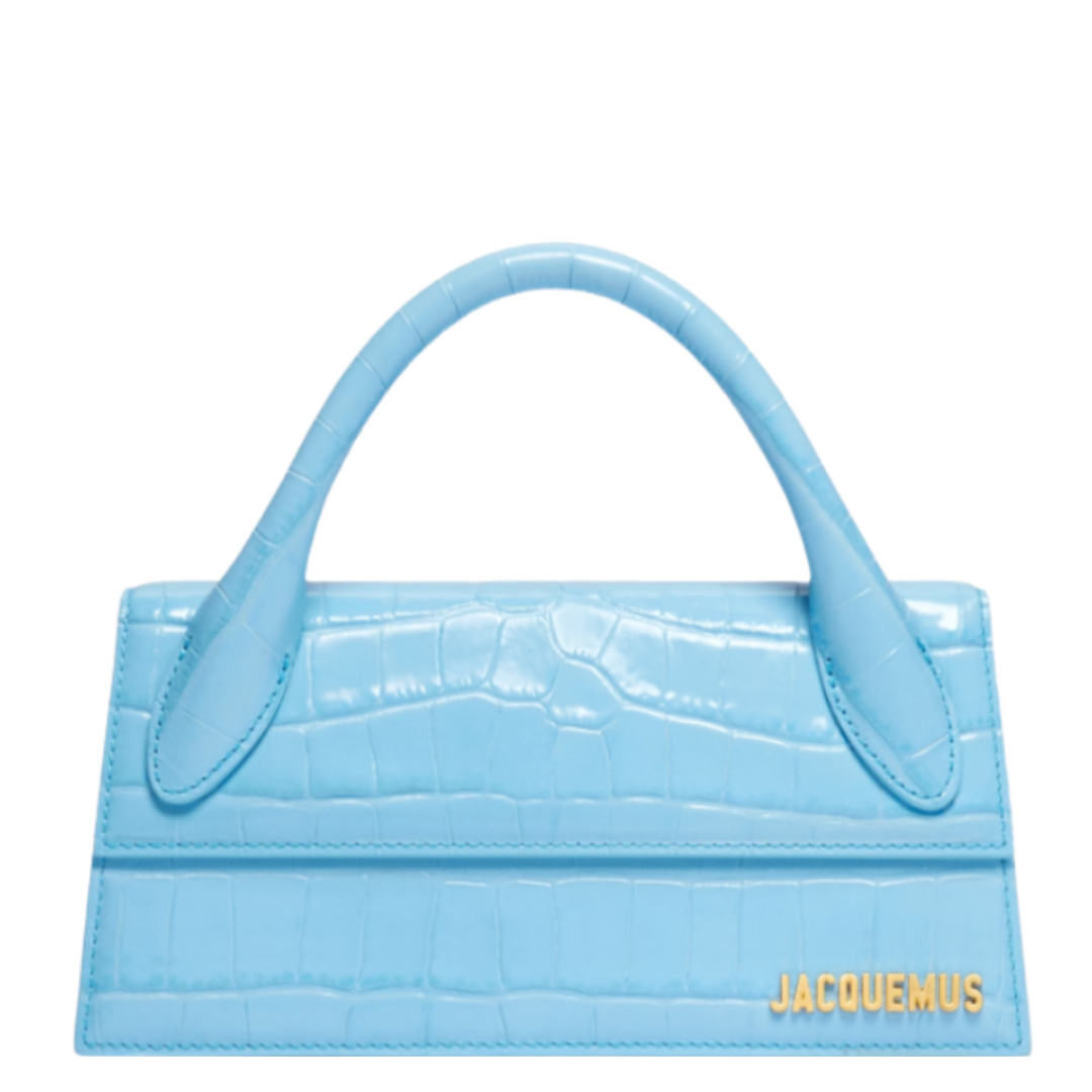 Jacquemus Le Chiquito Long in Croc Blue
