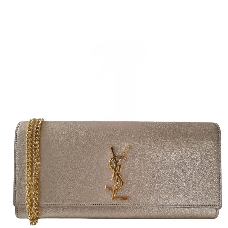 YSL Kate Silver Clutch