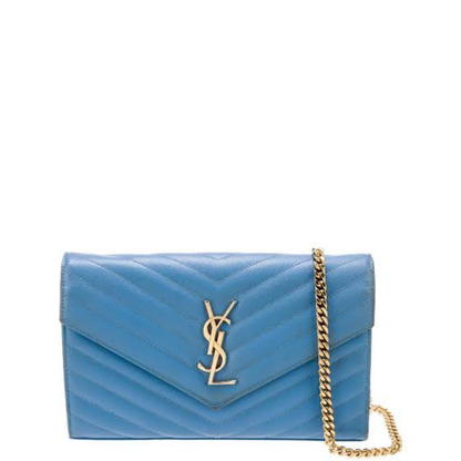 YSL Baby Blue Flap Pouch