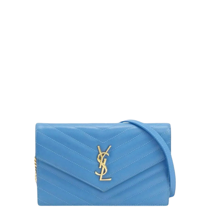 YSL Baby Blue Flap Pouch