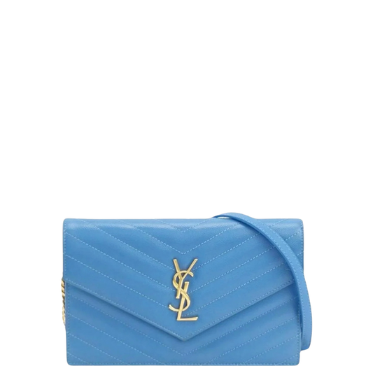 YSL Flap Pouch Baby Blue
